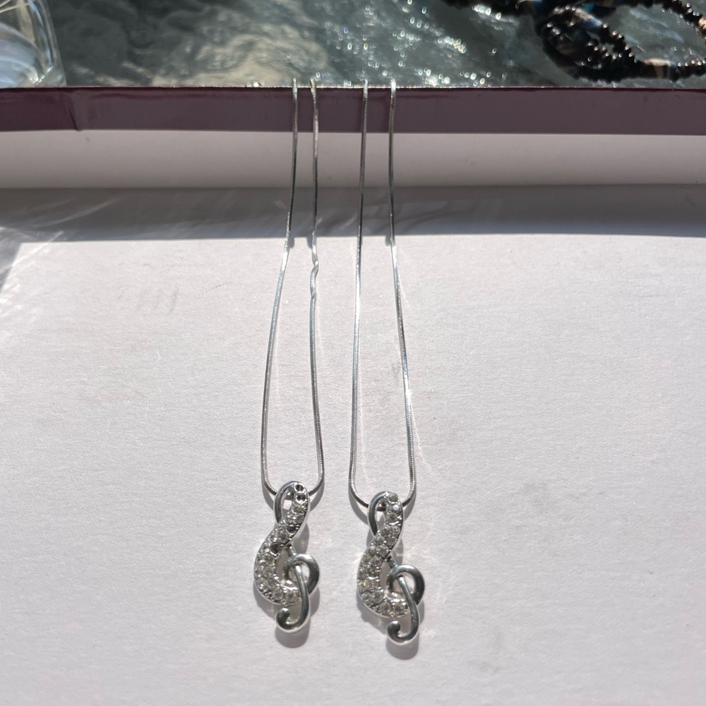 TWO Treble Clef Necklaces! Pair 💓🎼